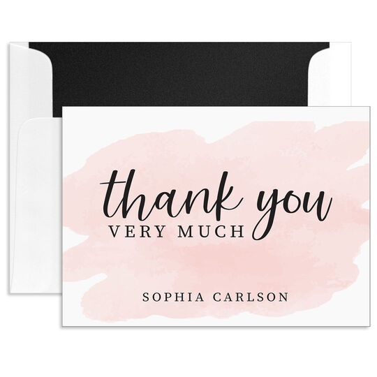 Watercolor Wash Folded Thank You Note Cards